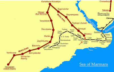راهنمای نقشه خطوط مترو استانبول